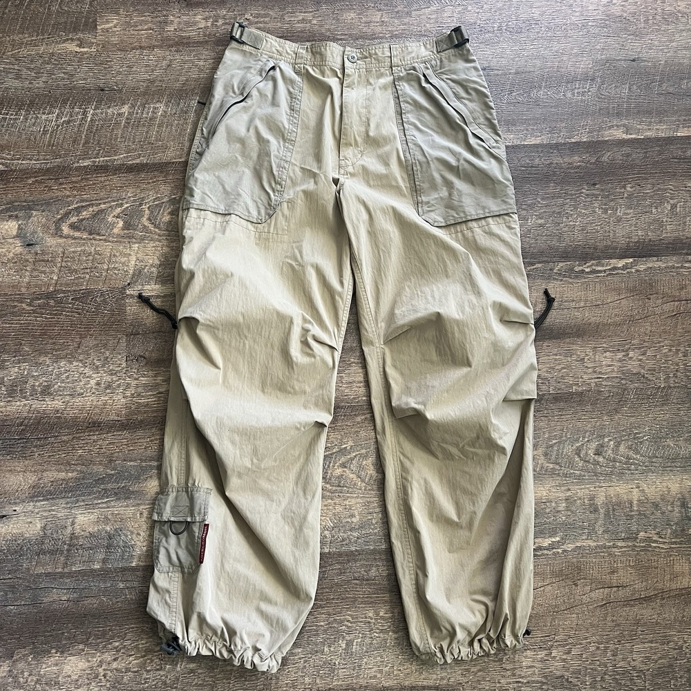 VTG 90's  Abercrombie Fitch Paratrooper Pant T-2083 Large Tan Utility Hong Kong